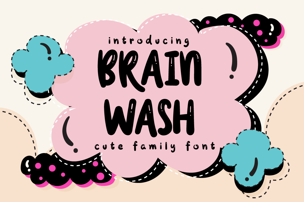 Brain Wash: A Creative Font for Relaxed and Adorable Designs